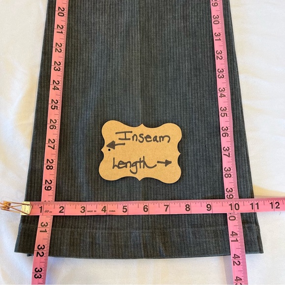 7 for All Mankind Gray Striped Flare High Rise Stretch Trouser Denim Jean SZ 32 - Picture 14 of 14